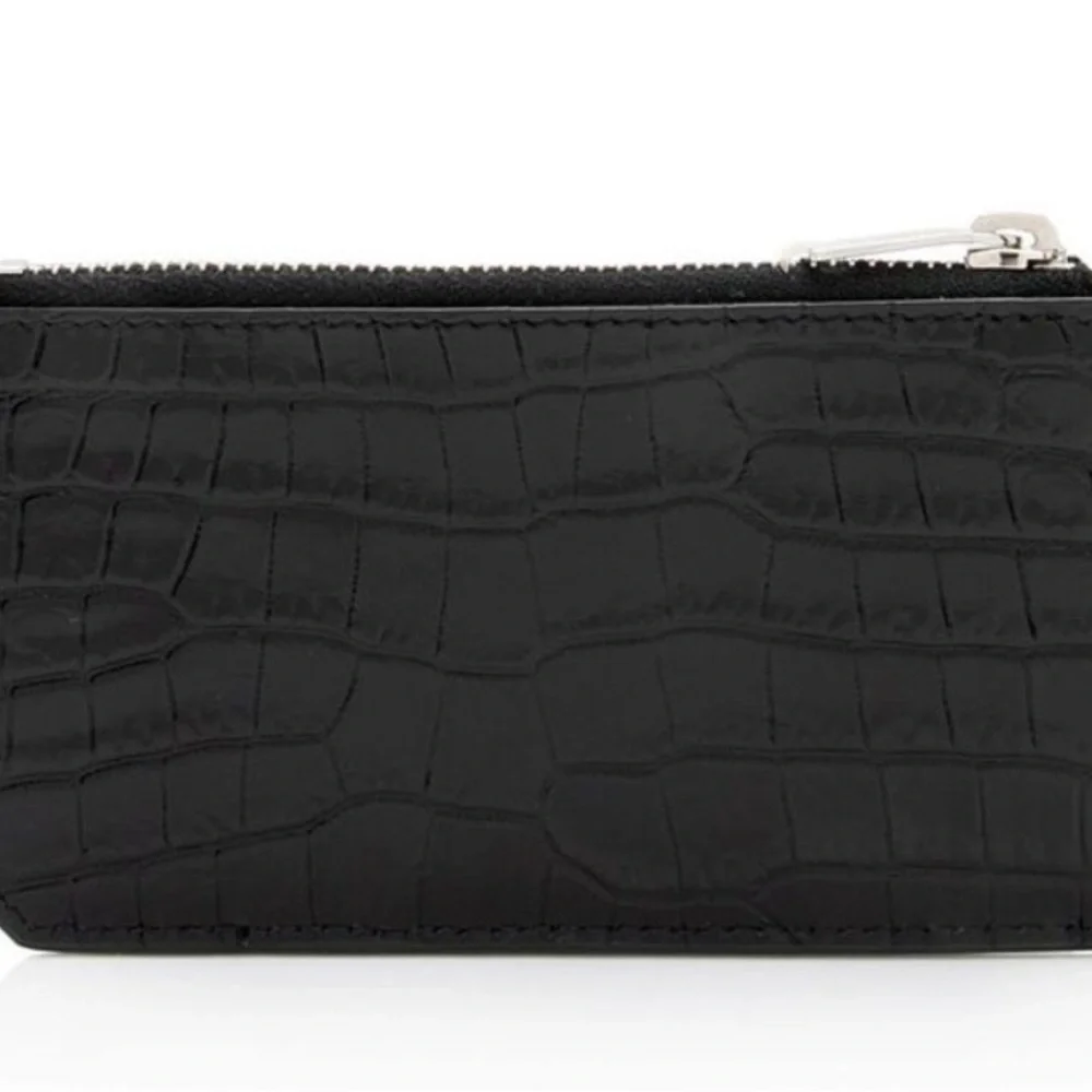 Saint Laurent Black Crocodile-Embossed Wallet